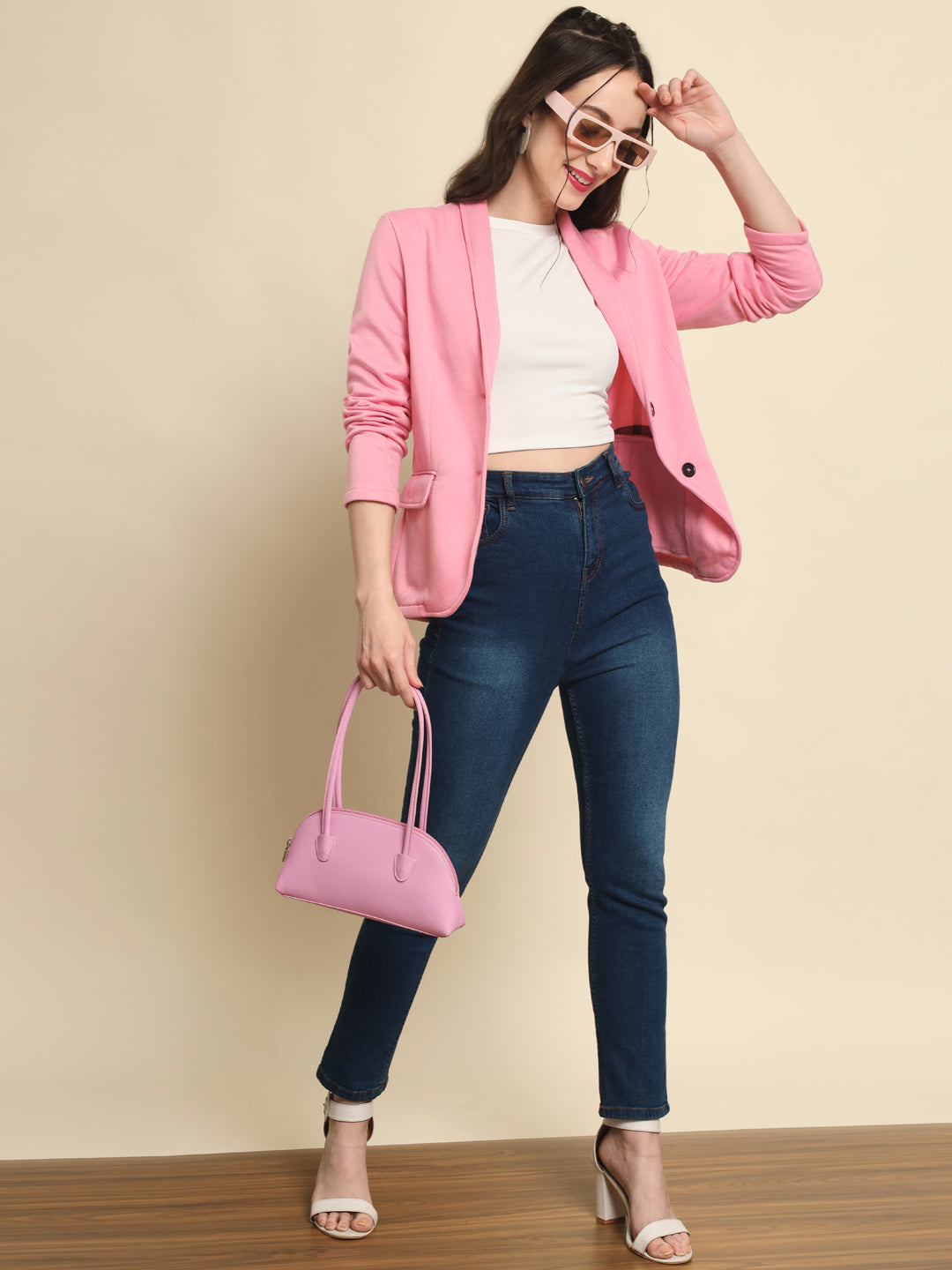 TANDUL  Women Solid Single Breasted Casual Blazer  (Pink)