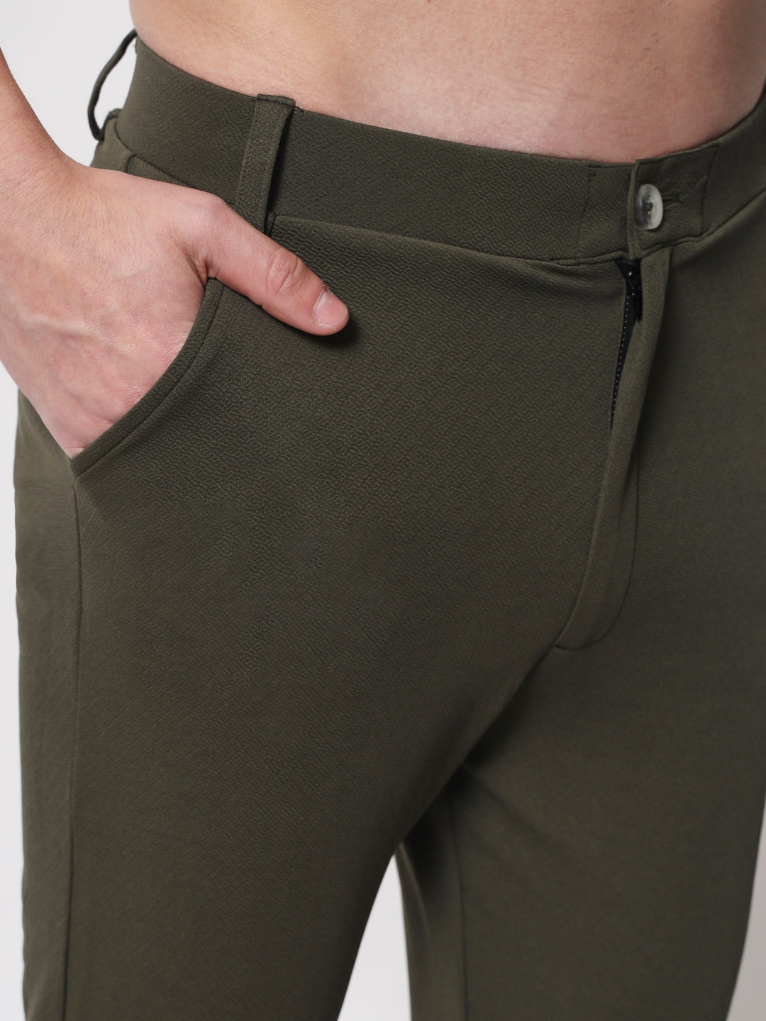 TANDUL  Men Regular Fit Green Lycra Blend Trousers