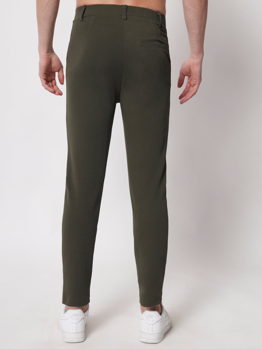 TANDUL  Men Regular Fit Green Lycra Blend Trousers