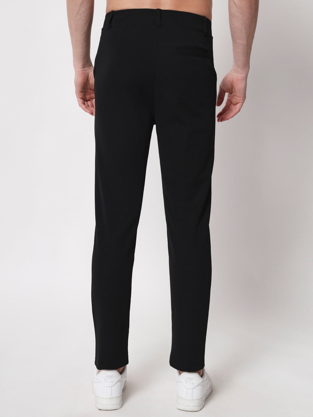 TANDUL  Men Regular Fit Black Lycra Blend Trousers