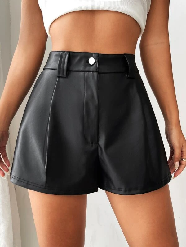 TANDUL  Solid Women Black High Waist Shorts