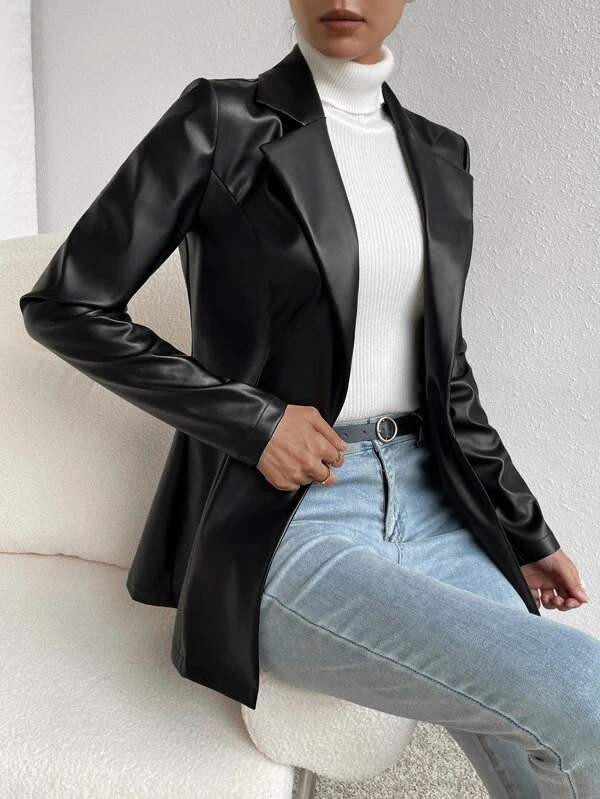 TANDUL  Women Solid Single Breasted Casual Blazer  (Black)