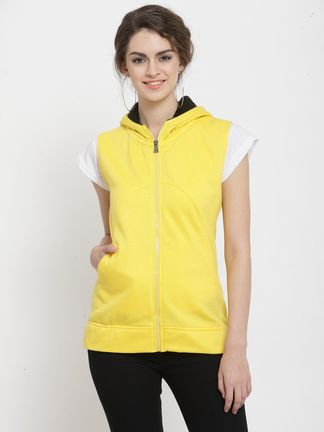 ZARVEY Sleeveless Solid Women Jacket