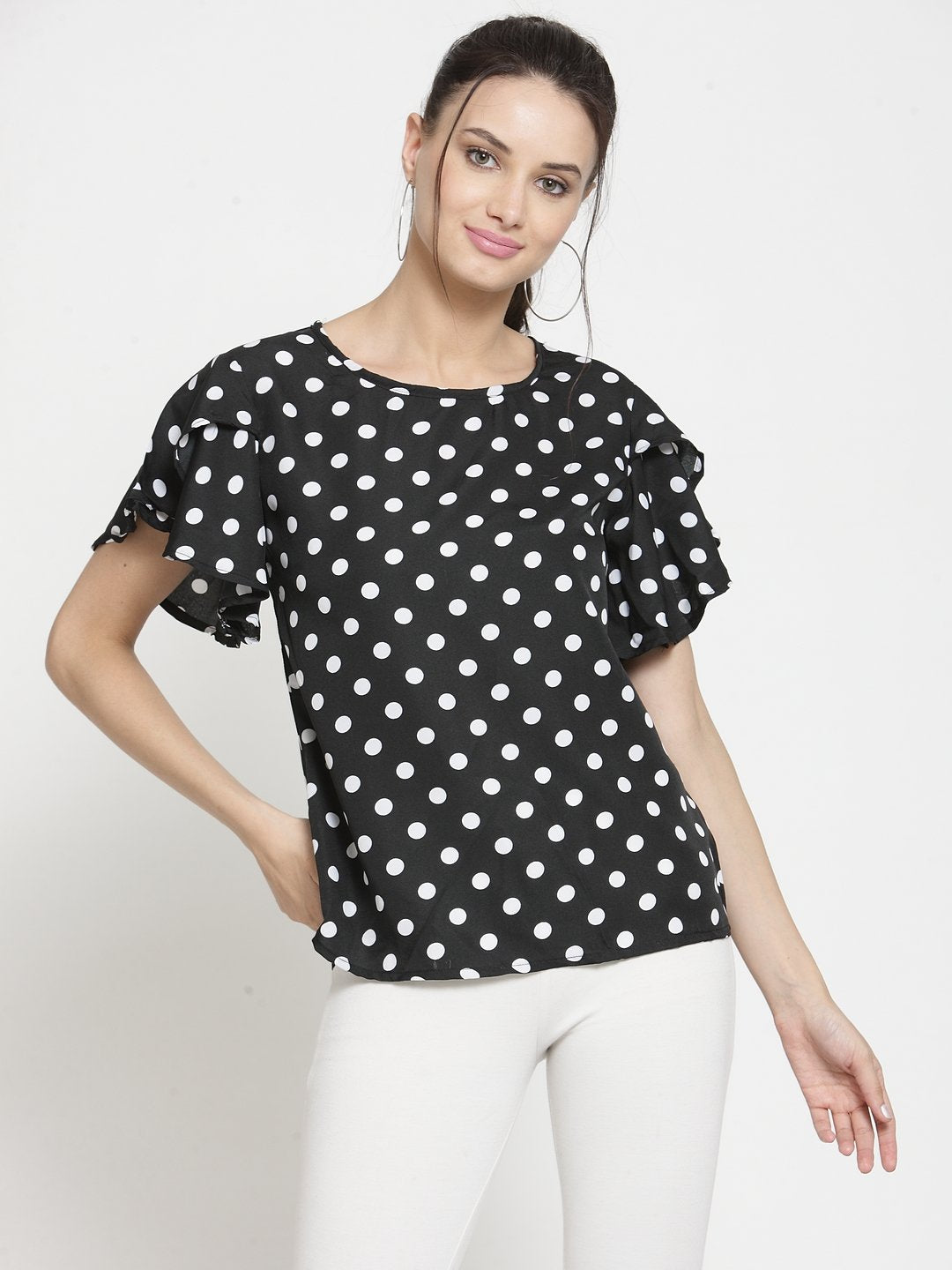 ZARVEY Casual Sleeve Printed Women Multicolor Top