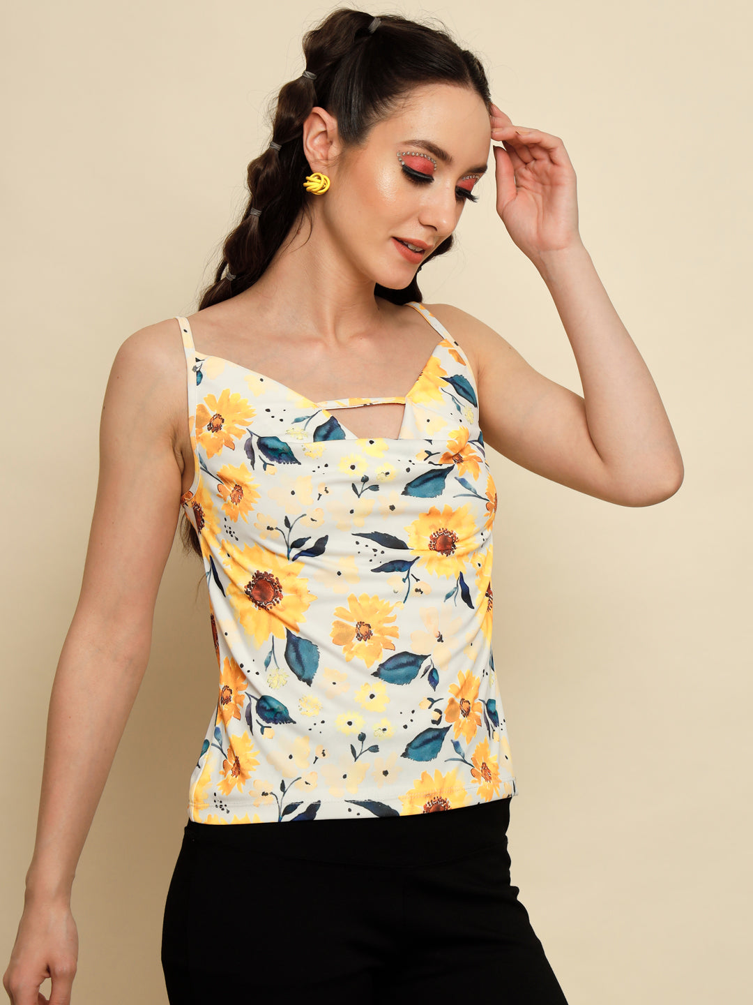 TANDUL  Casual Regular Sleeves Printed Women Multicolor Top