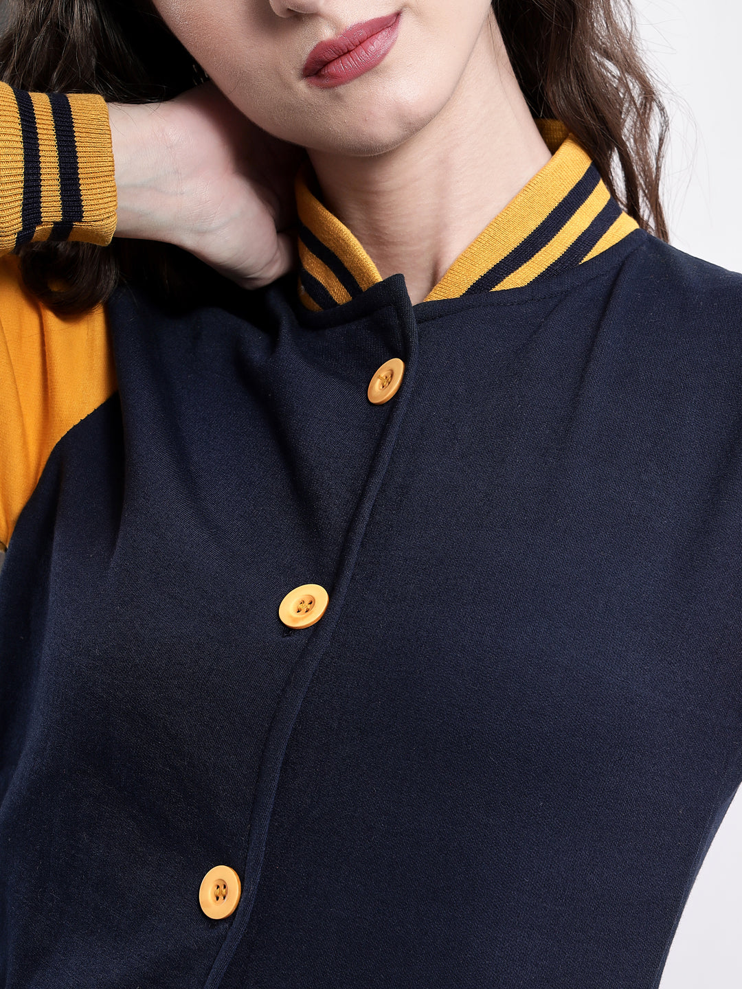 TANDUL Full Sleeve Colorblock Women Varsity Jacket