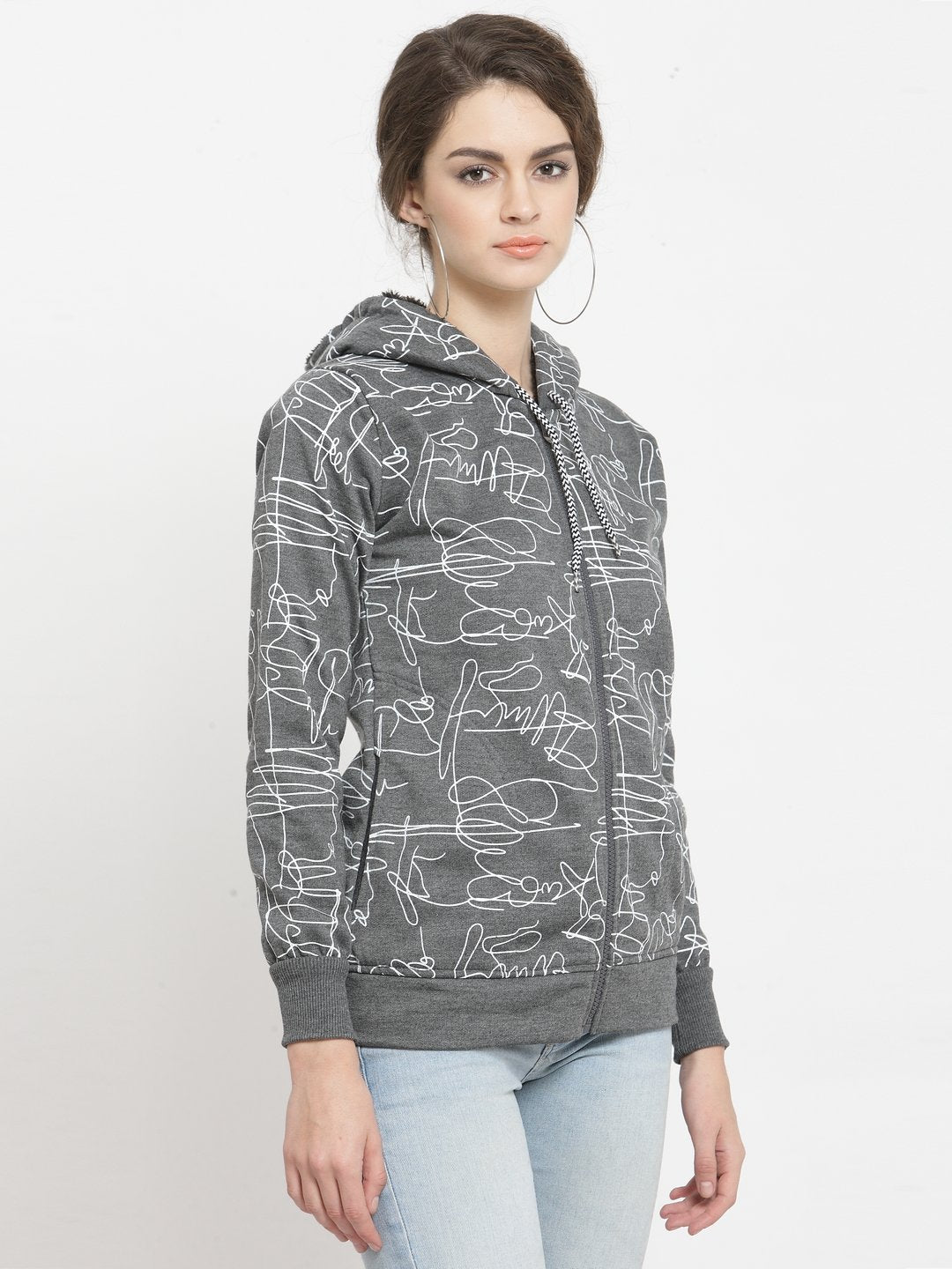 ZARVEY Full Sleeve Printed, Self Design Women Jacket