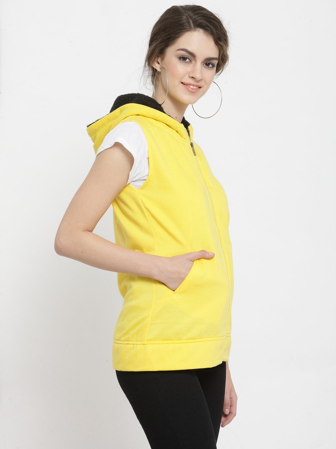 ZARVEY Sleeveless Solid Women Jacket