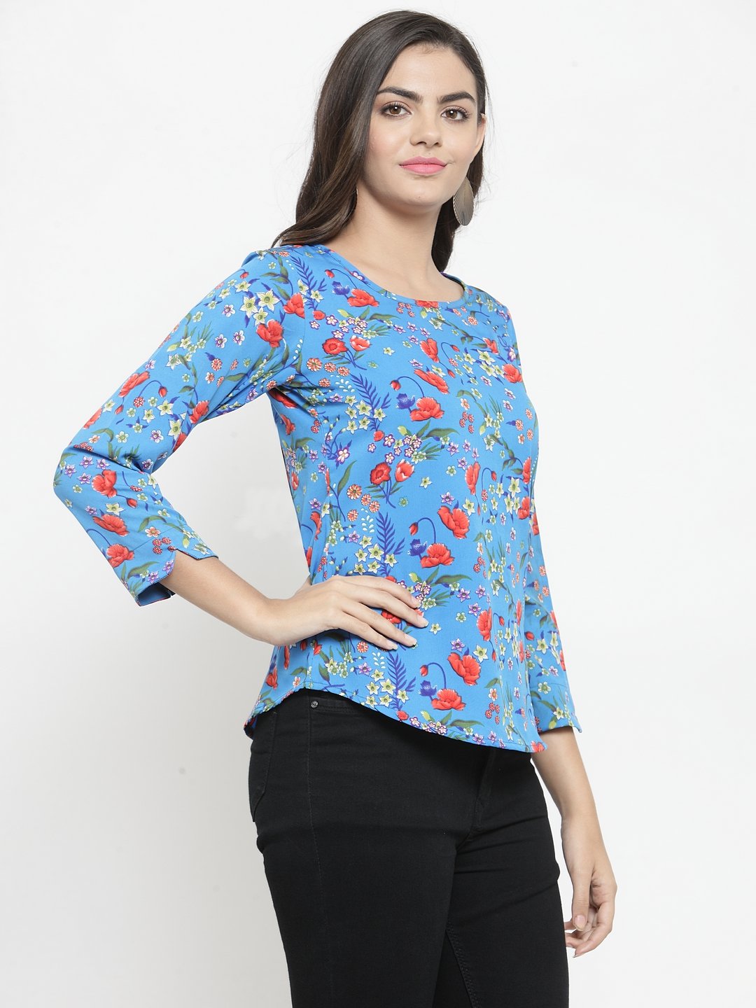 ZARVEY Casual Regular Sleeve Printed Women Multicolor Top