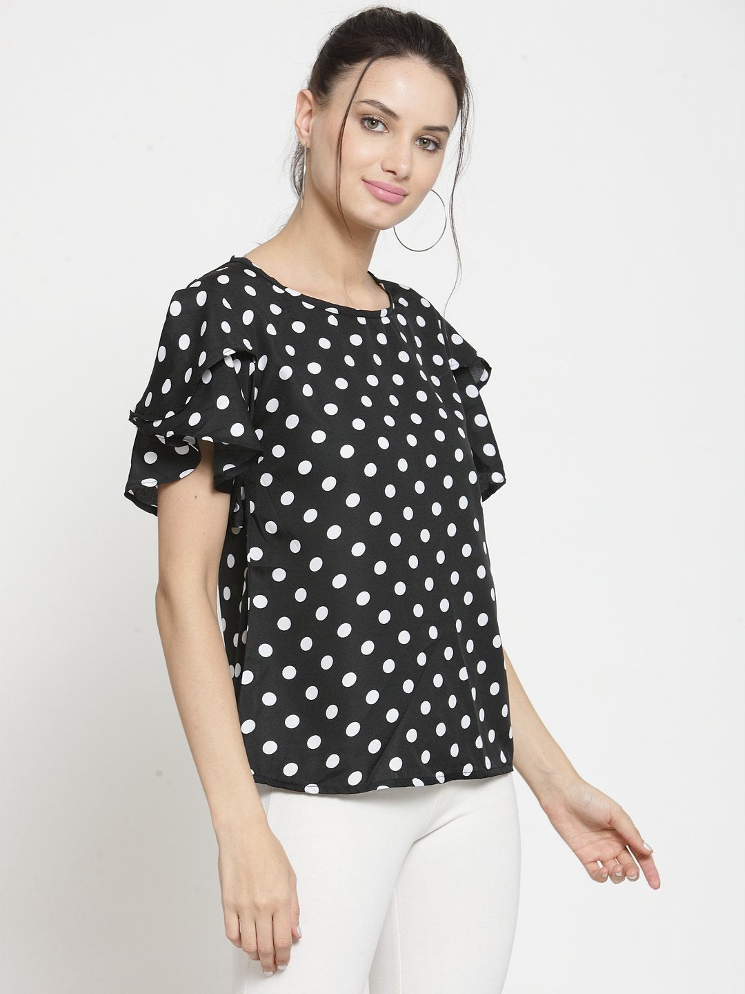 ZARVEY Casual Sleeve Printed Women Multicolor Top