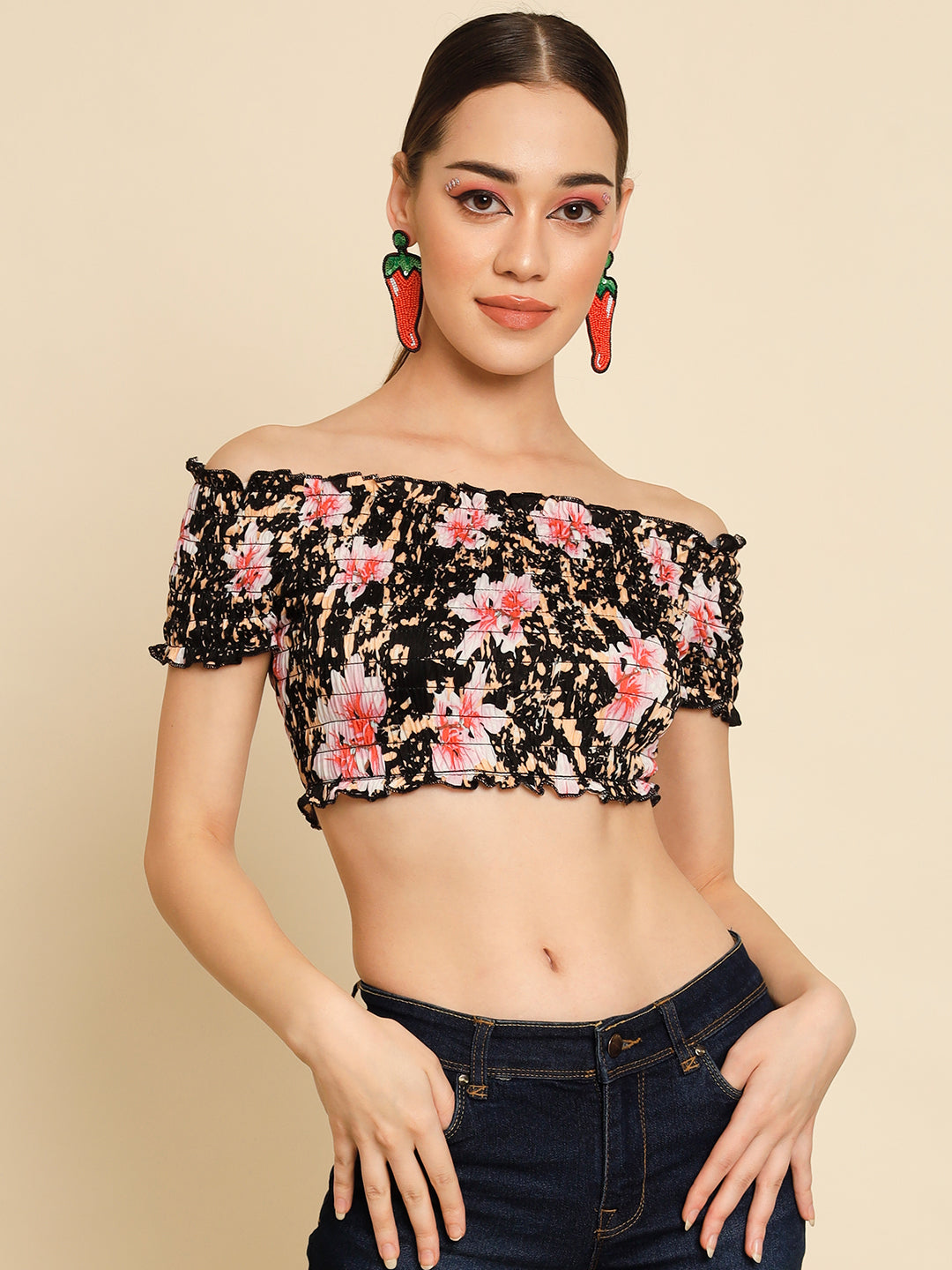 TANDUL  Casual Sleeveless Printed Women Multicolor Top