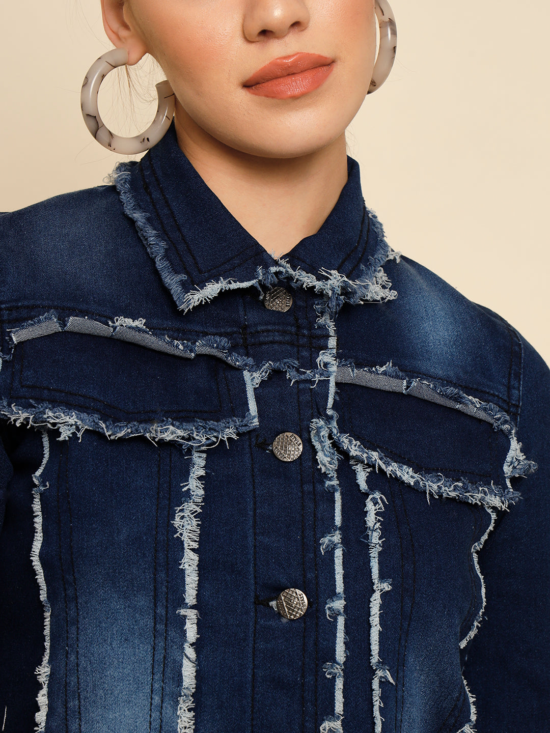 TANDUL  Women Solid Denim Casual Jacket