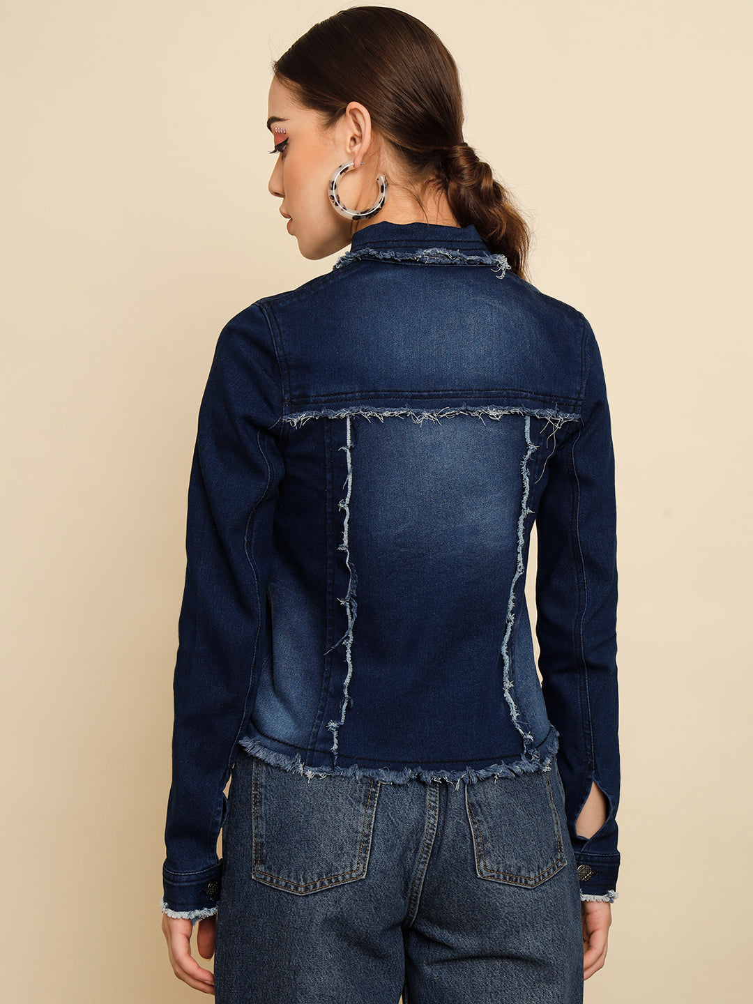 TANDUL  Women Solid Denim Casual Jacket