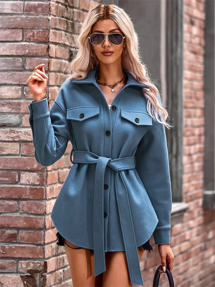 Women Solid Single Breasted Casual Blazer  (Blue)