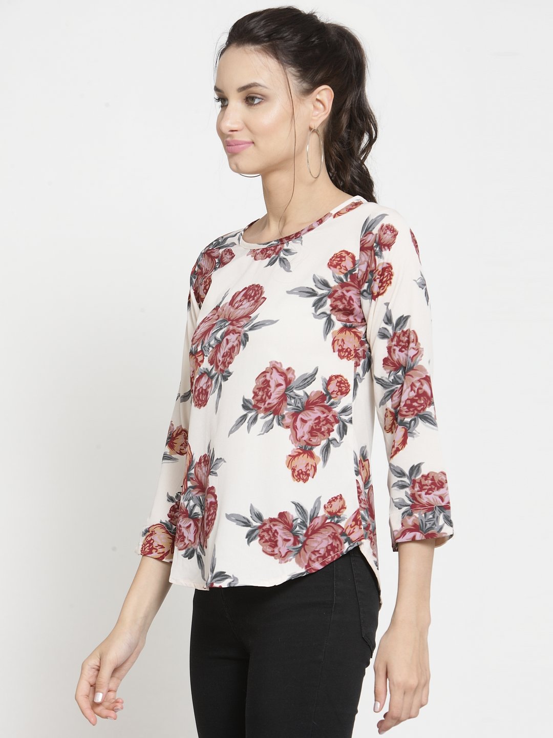 ZARVEY Casual Regular Sleeve Printed Women Multicolor Top