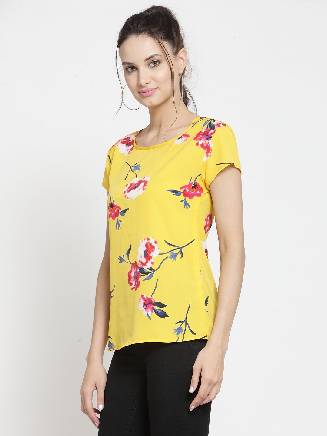 ZARVEY Casual Regular Sleeve Printed Women Multicolor Top