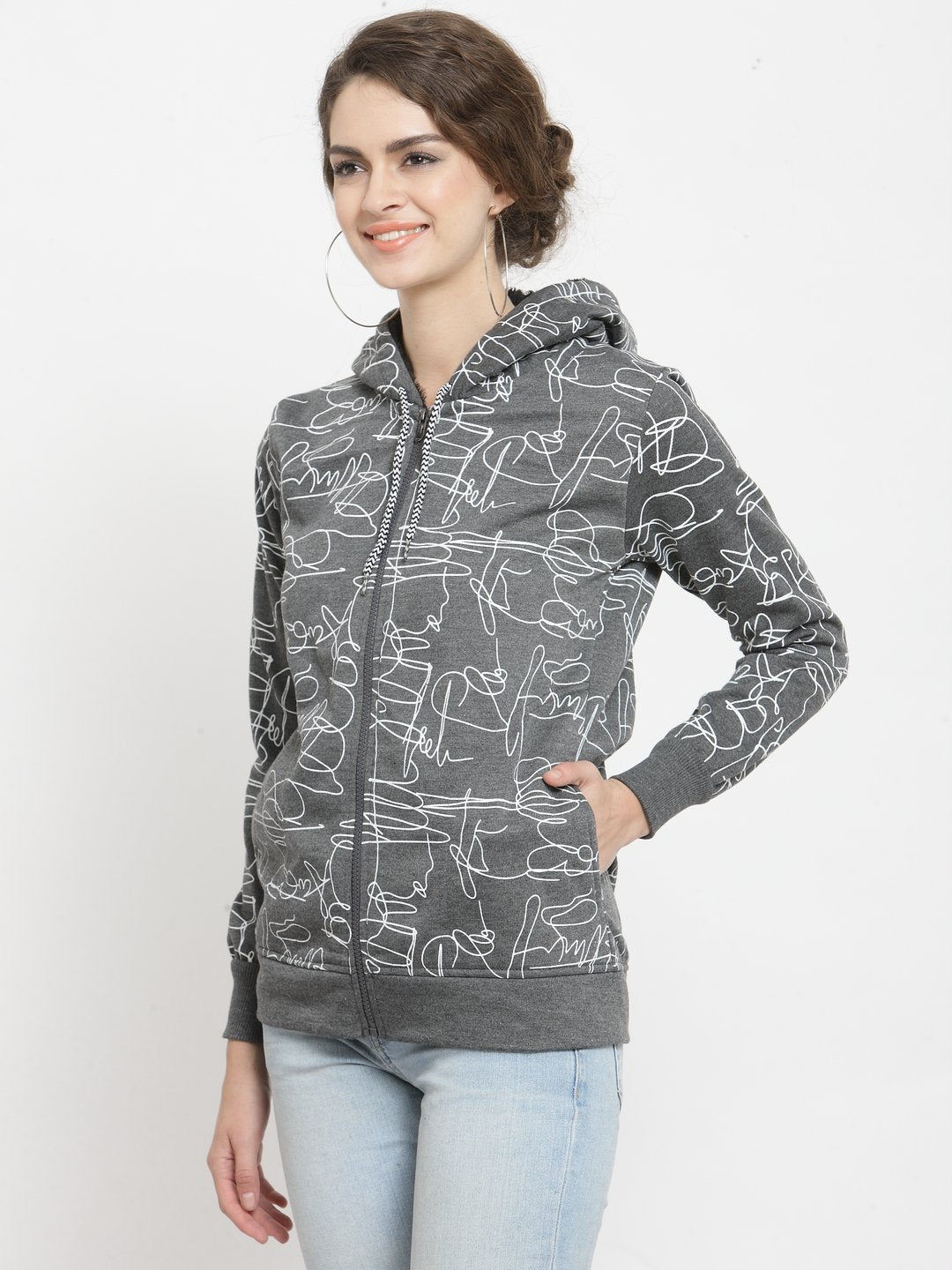 ZARVEY Full Sleeve Printed, Self Design Women Jacket