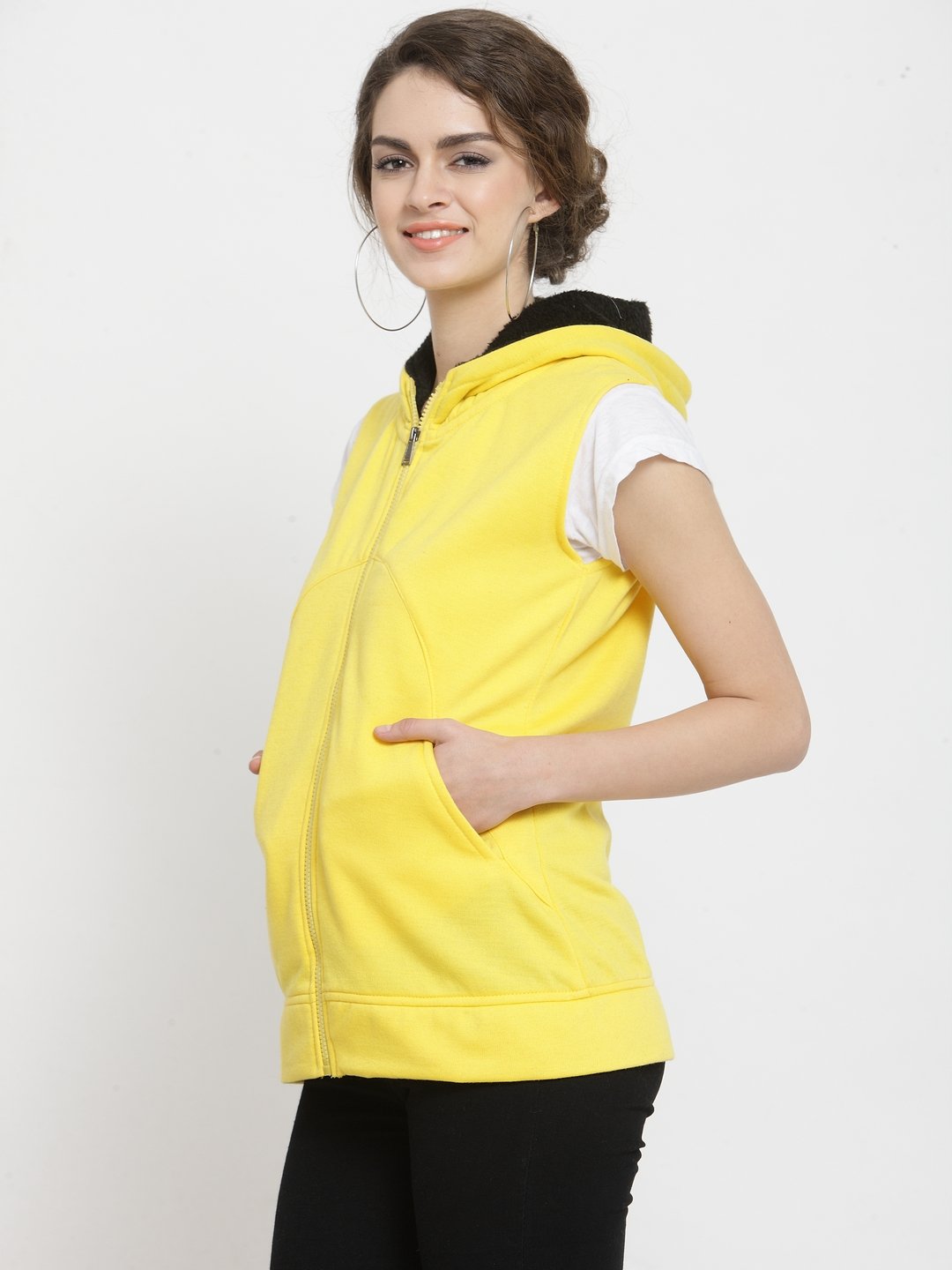 ZARVEY Sleeveless Solid Women Jacket