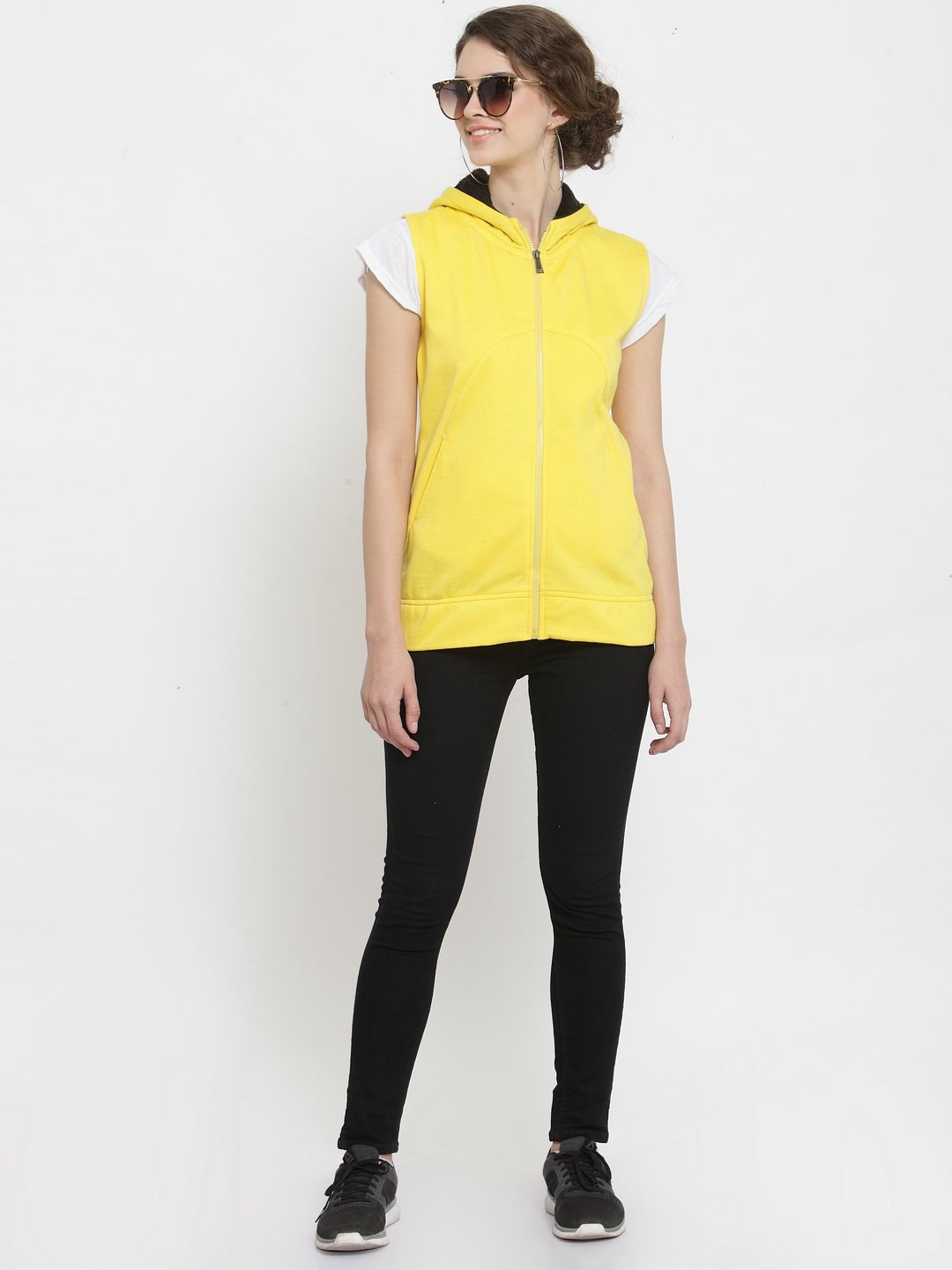 ZARVEY Sleeveless Solid Women Jacket