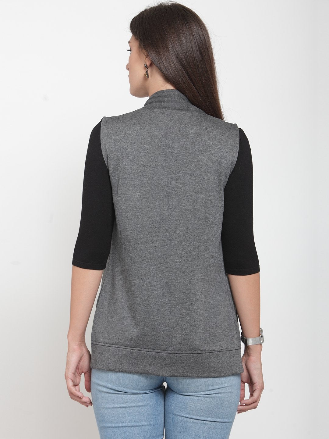 ZARVEY Sleeveless Solid Women Jacket