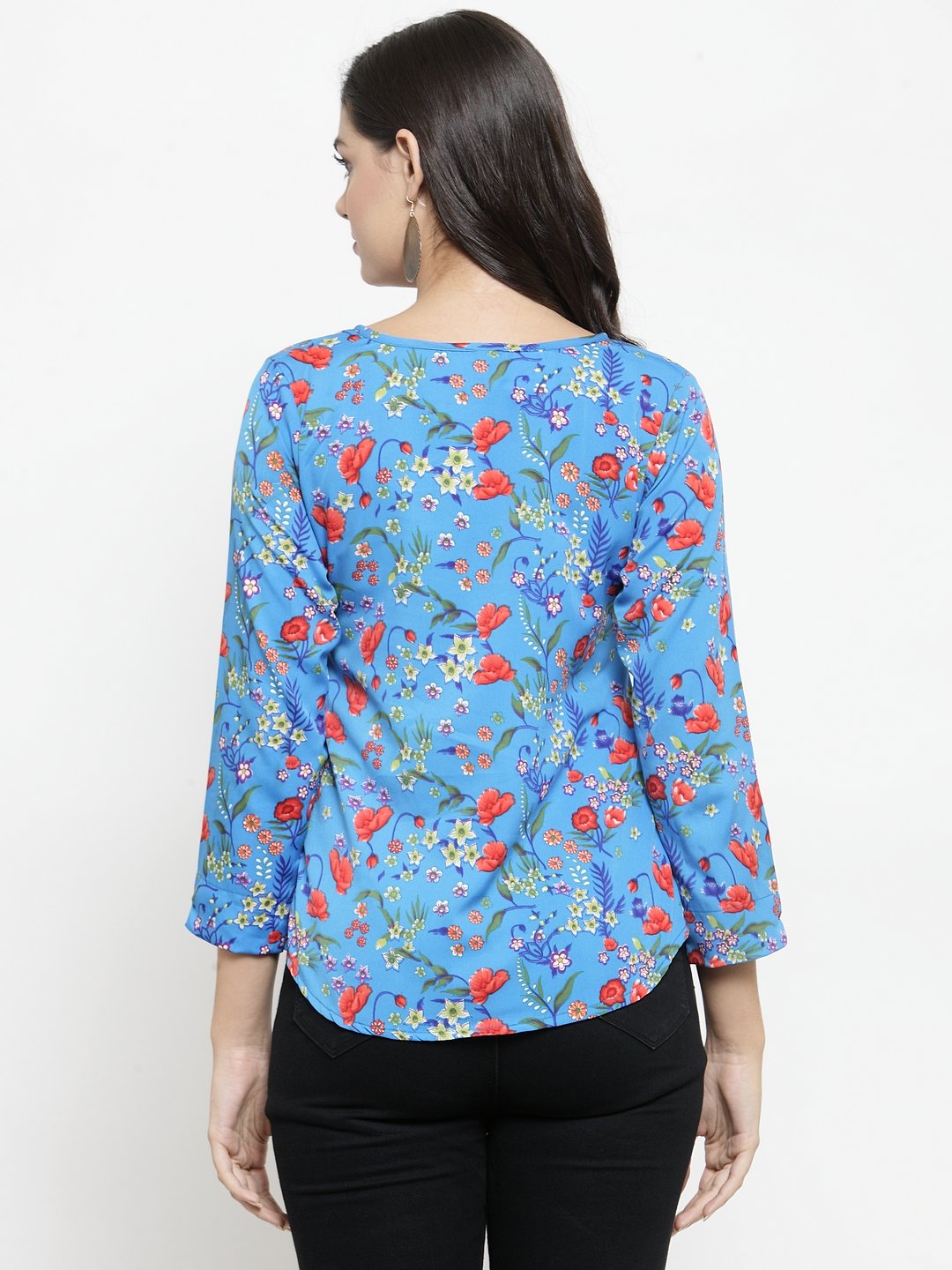 ZARVEY Casual Regular Sleeve Printed Women Multicolor Top