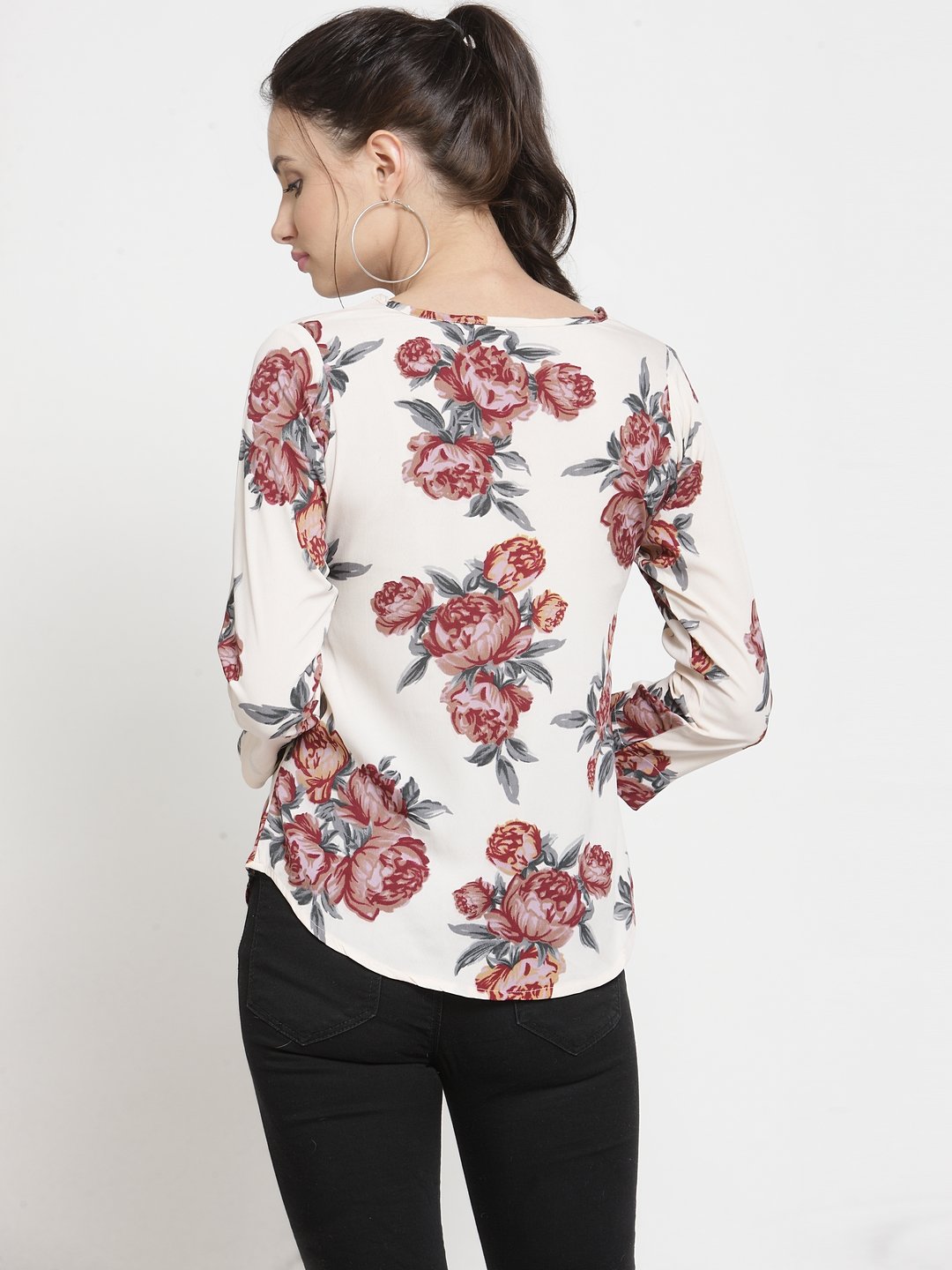 ZARVEY Casual Regular Sleeve Printed Women Multicolor Top