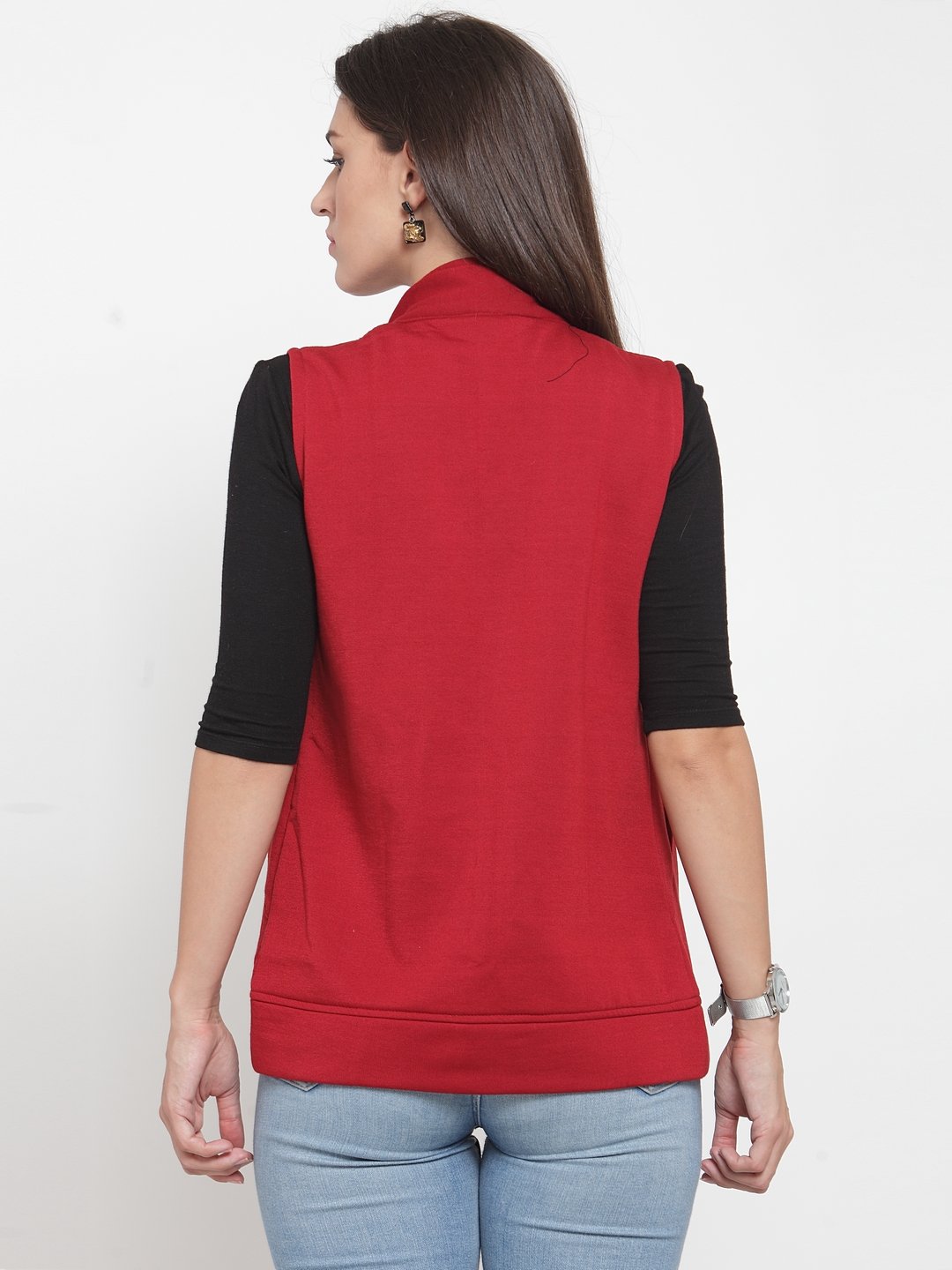 ZARVEY Sleeveless Solid Women Jacket