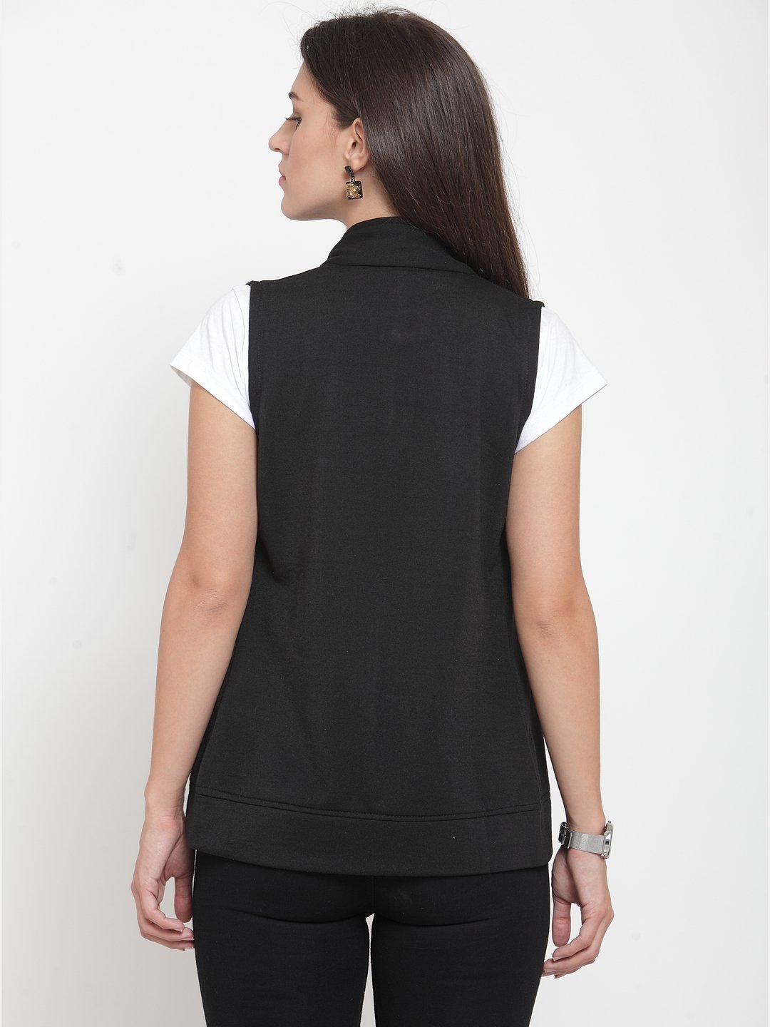 ZARVEY Sleeveless Solid Women Jacket