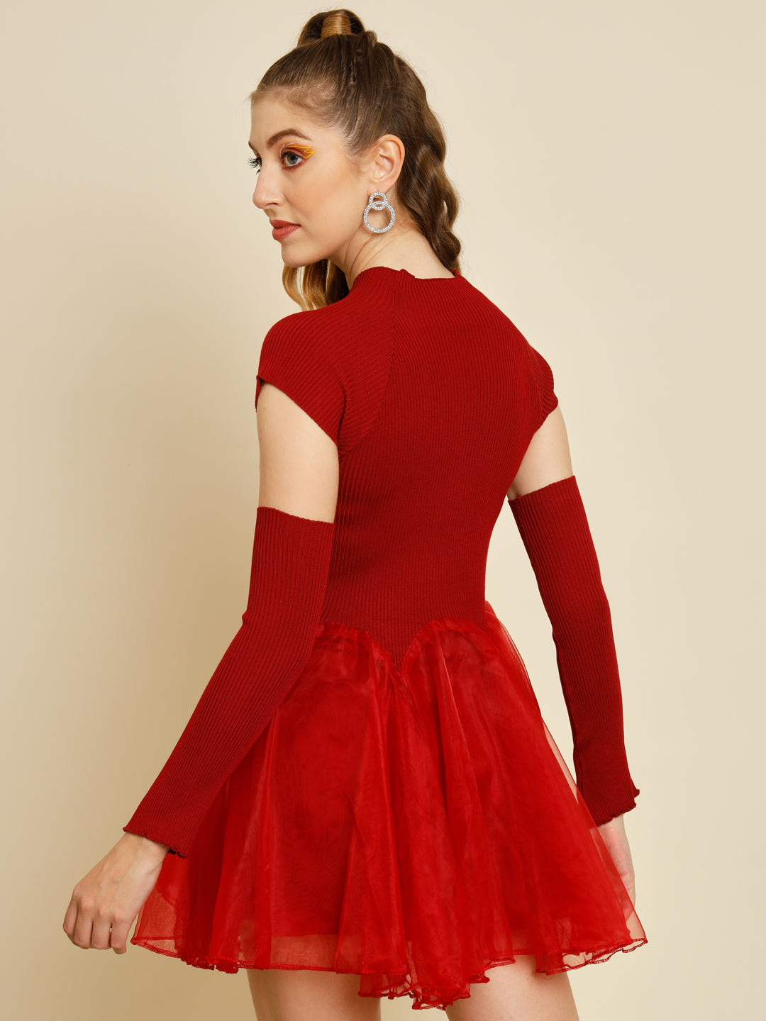 TANDUL  Women Fit and Flare Maroon Dress