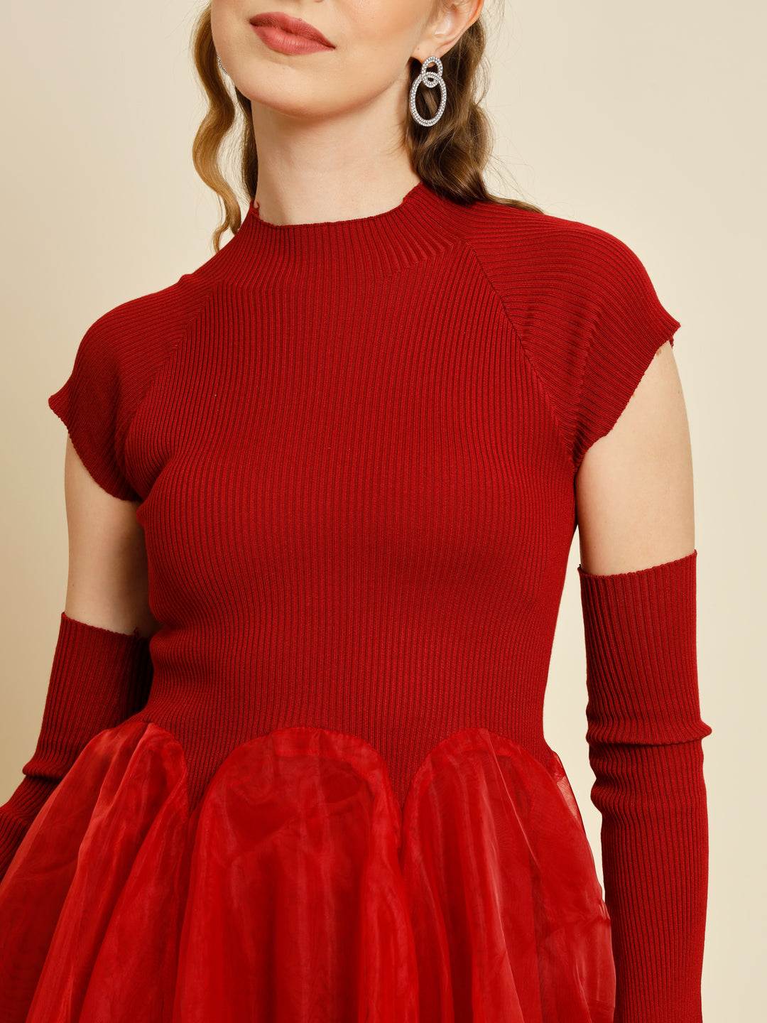 TANDUL  Women Fit and Flare Maroon Dress