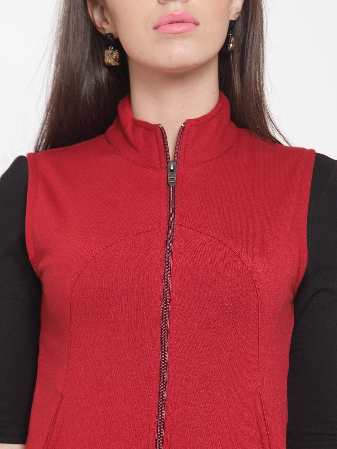 ZARVEY Sleeveless Solid Women Jacket