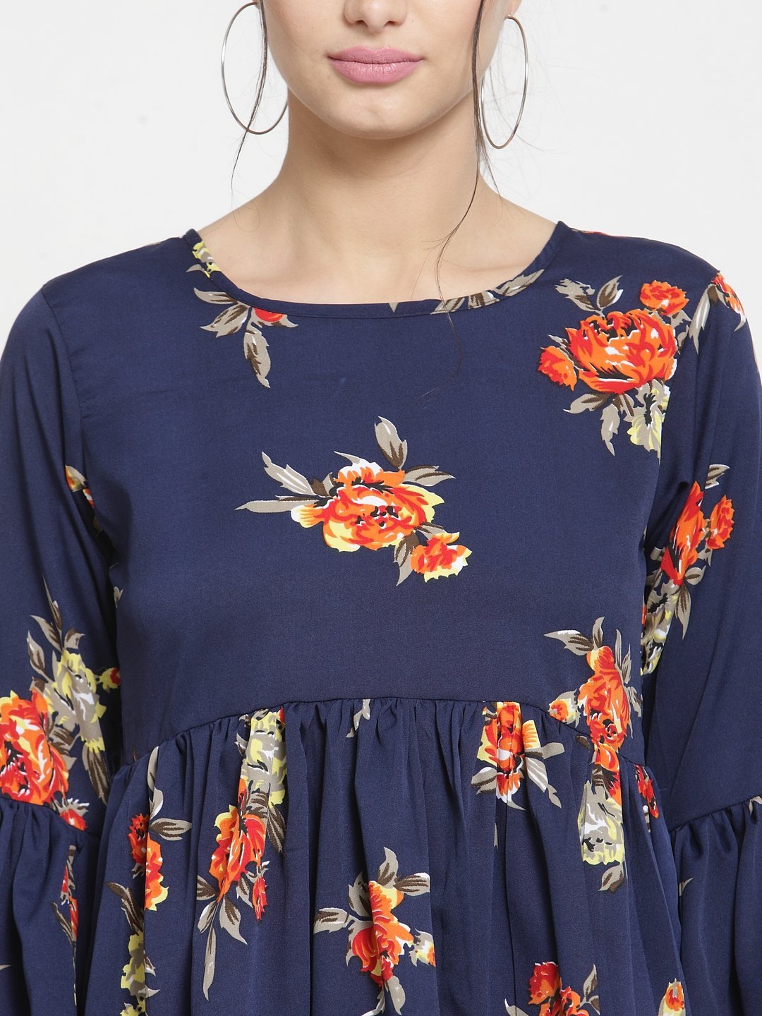 TANDUL Casual Bell Sleeve Printed Women Multicolor Top