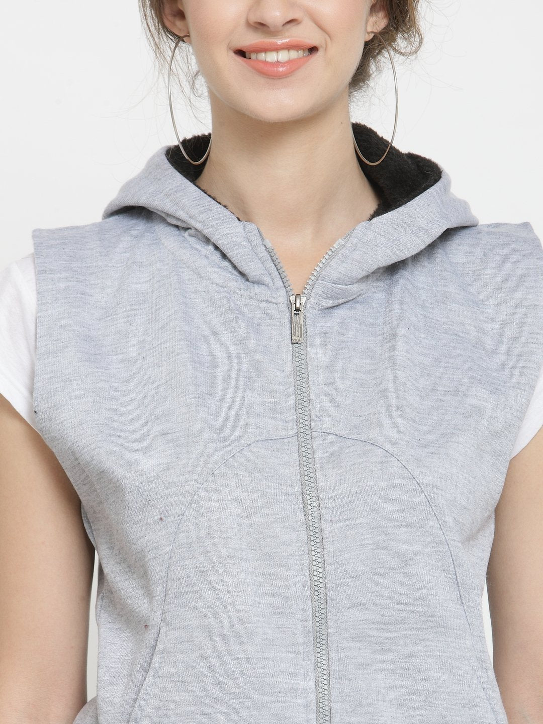 ZARVEY Sleeveless Solid Women Jacket