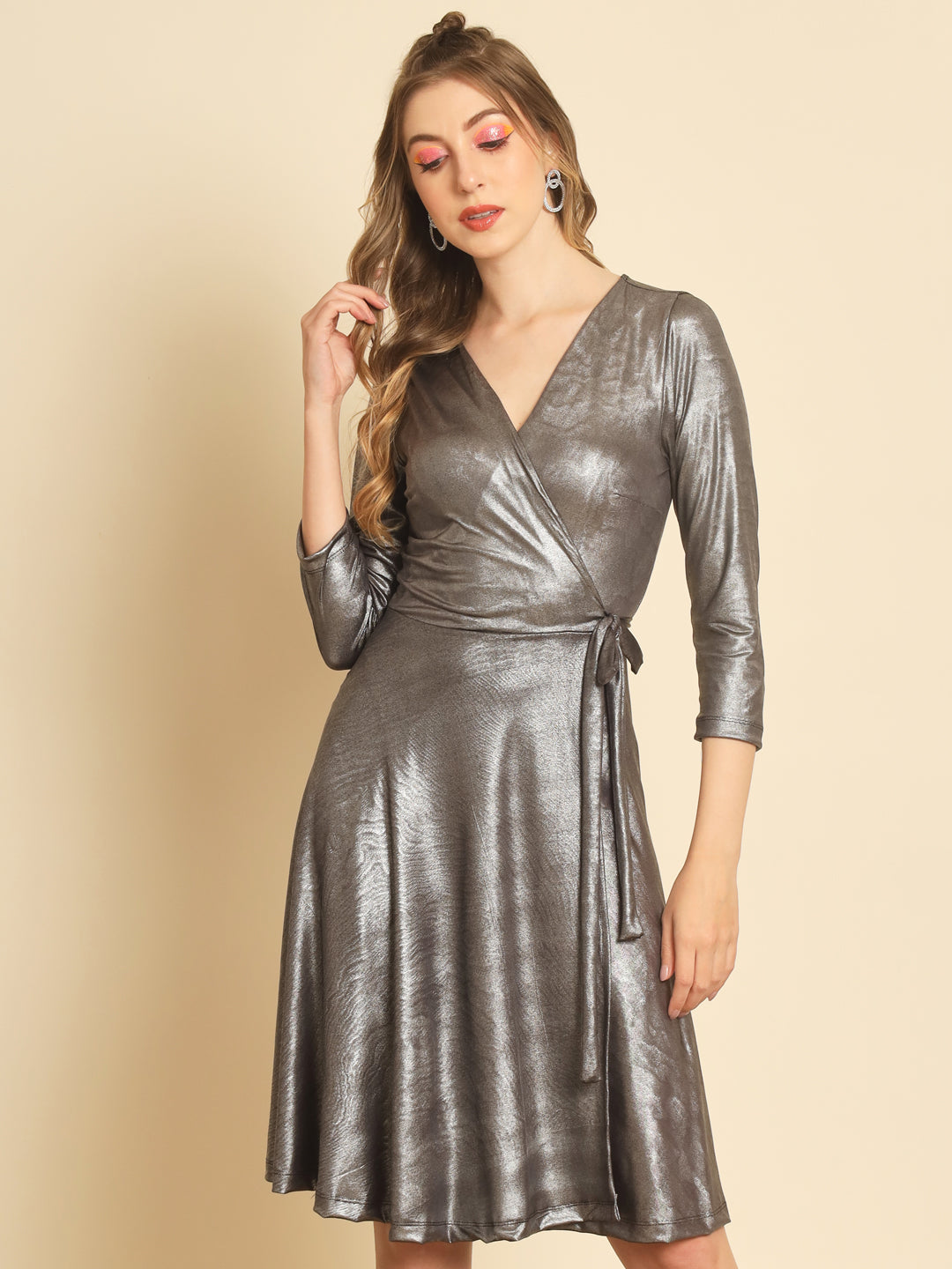 TANDUL Women A-line Silver Dress