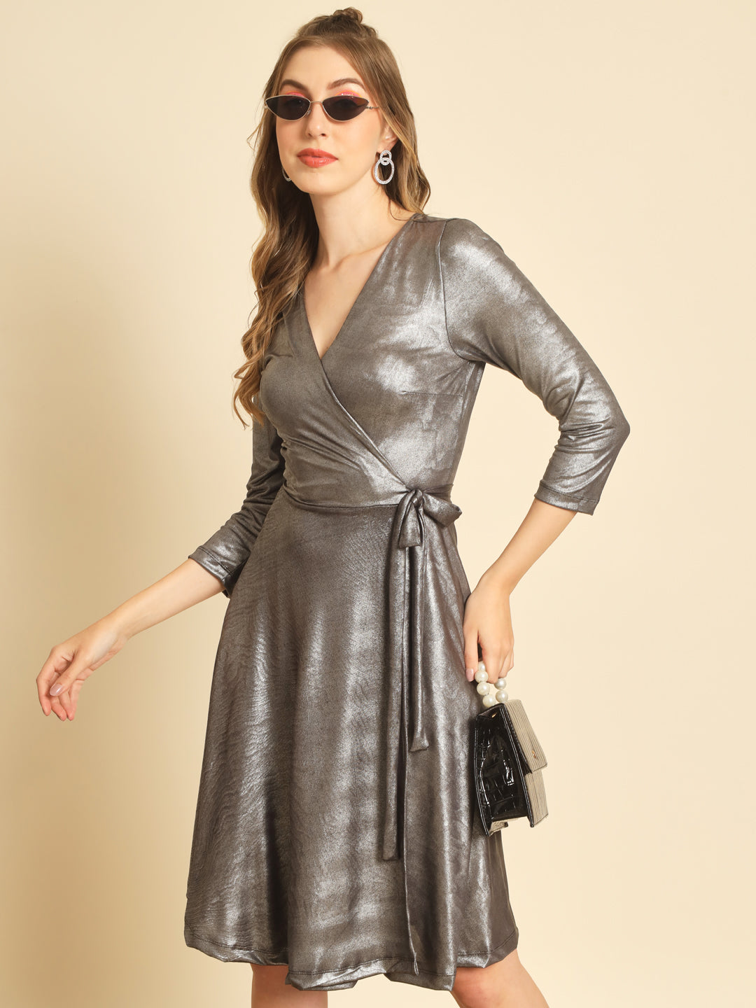 TANDUL Women A-line Silver Dress
