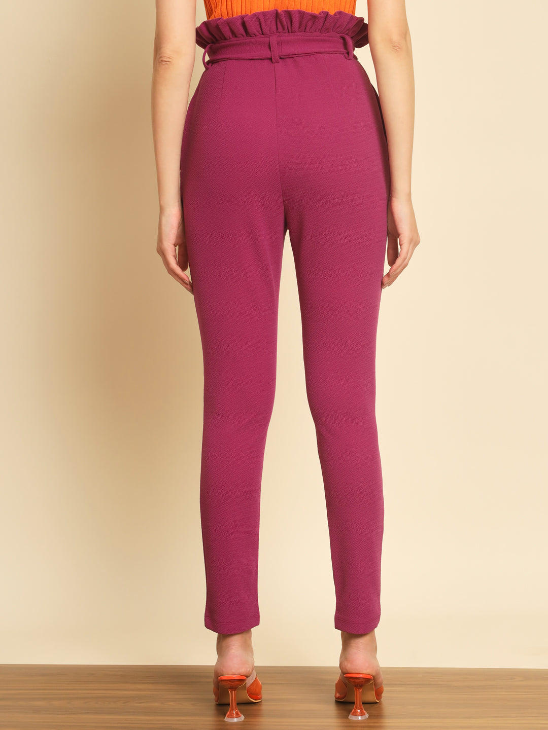 TANDUL Women Regular Fit Pink Lycra Blend Trousers