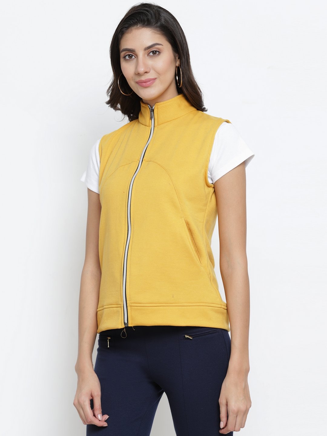 ZARVEY Sleeveless Solid Women's Jacket