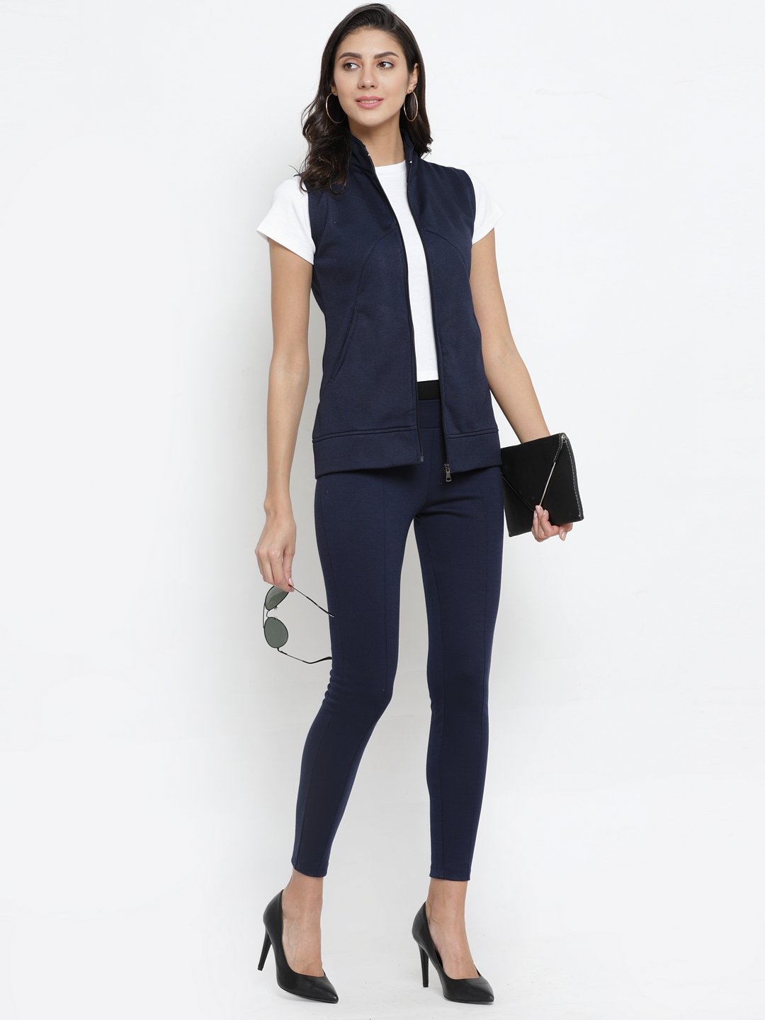 ZARVEY Sleeveless Solid Women's Jacket