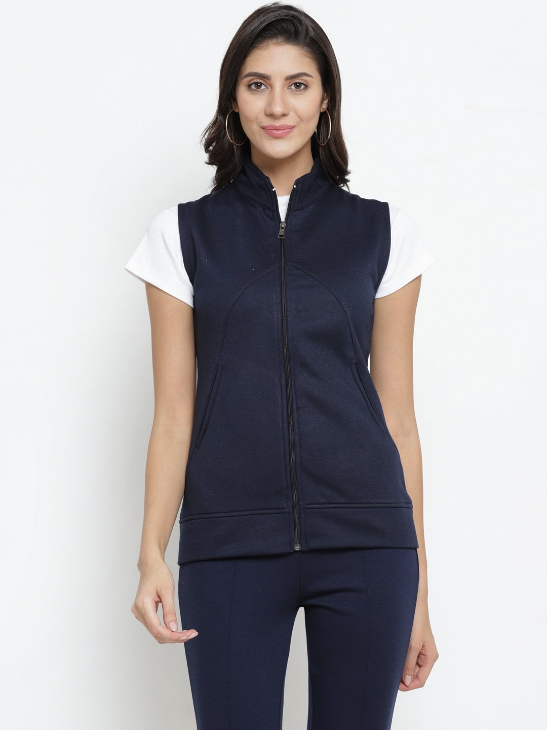 ZARVEY Sleeveless Solid Women's Jacket