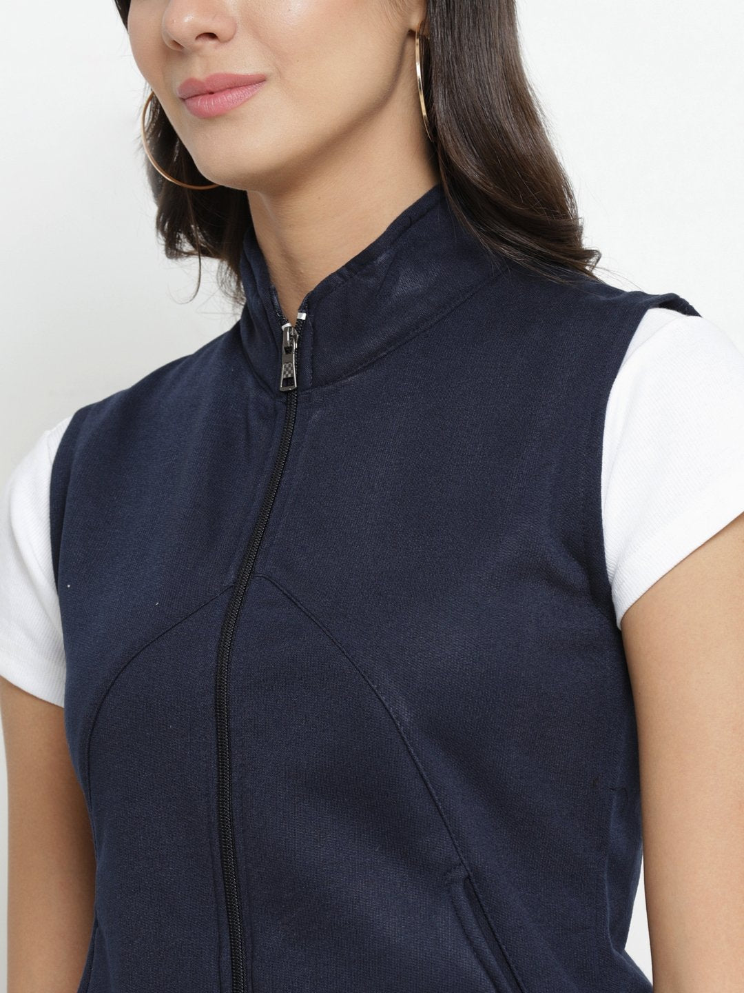 ZARVEY Sleeveless Solid Women's Jacket