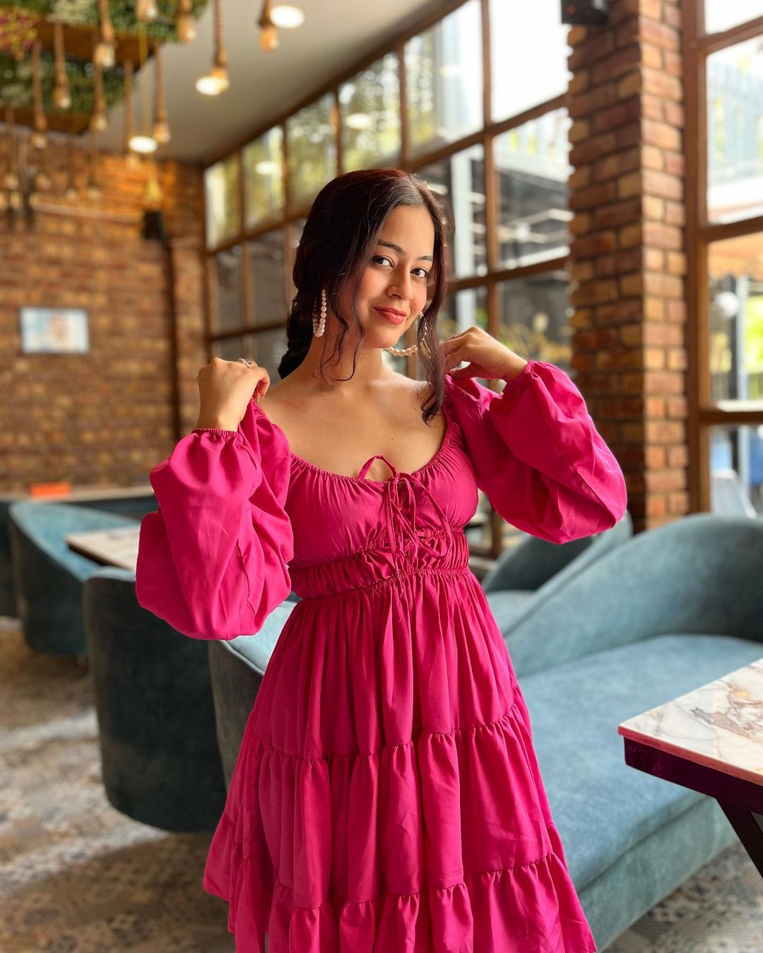 Women Fit and Flare Pink Dress