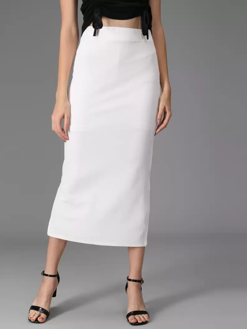 TANDUL  Women Solid Tube White Skirt