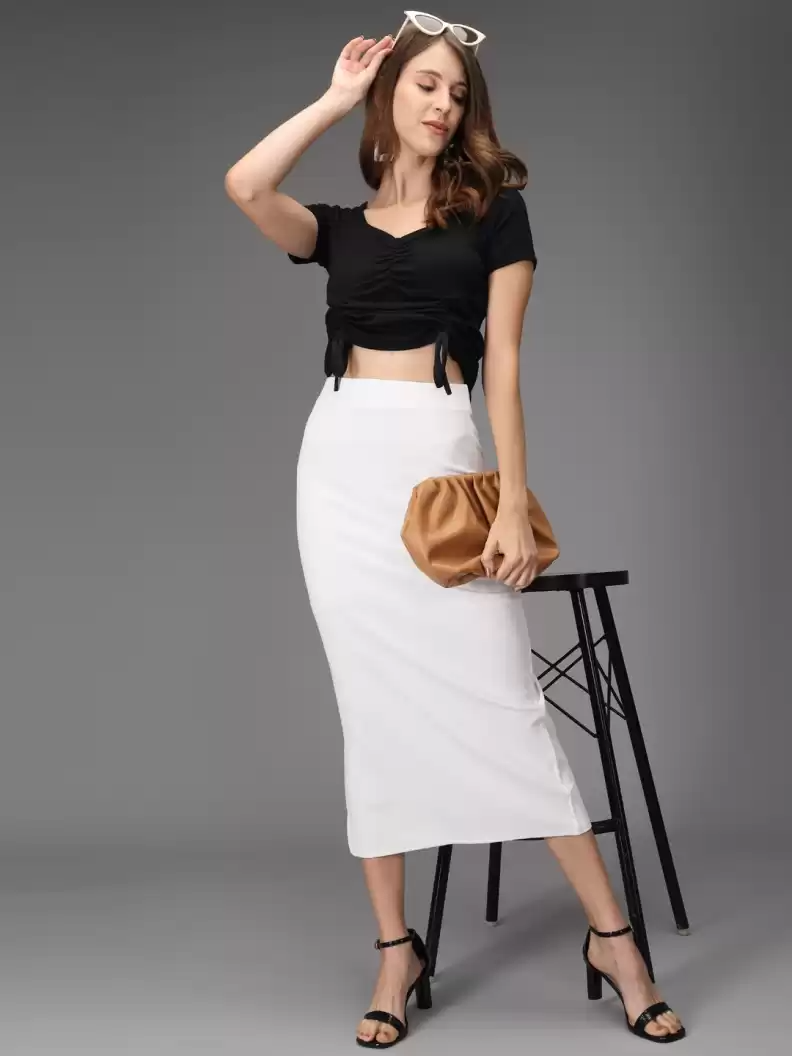 TANDUL  Women Solid Tube White Skirt