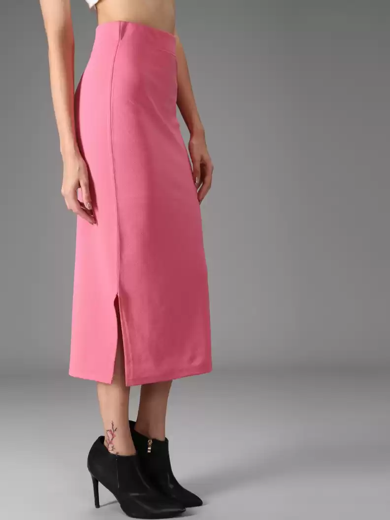 TANDUL  Women Solid Tube Pink Skirt