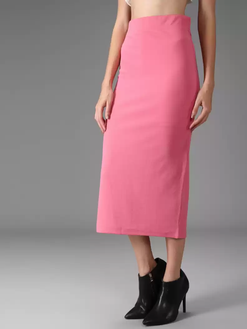 TANDUL  Women Solid Tube Pink Skirt