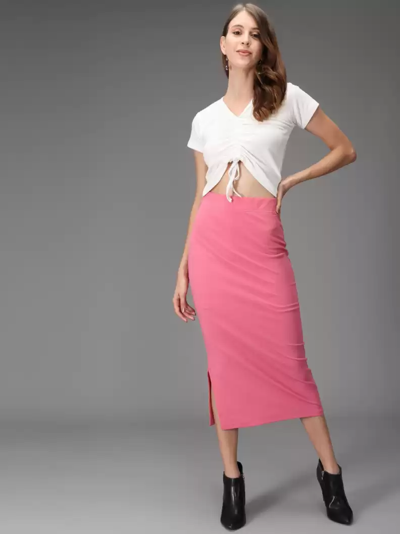 TANDUL  Women Solid Tube Pink Skirt