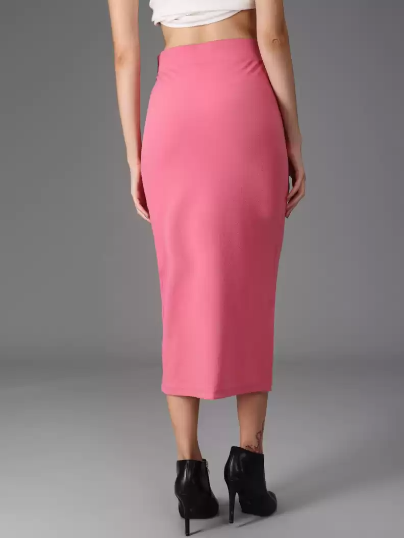 TANDUL  Women Solid Tube Pink Skirt