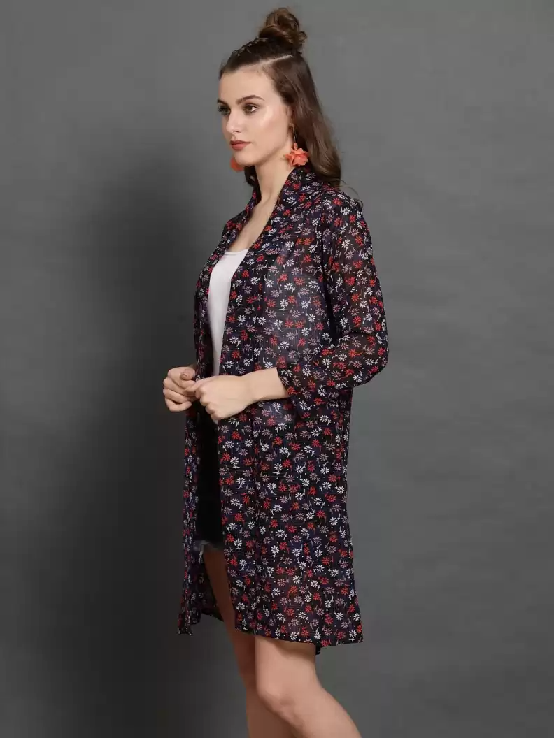 TANDUL  Women 3/4th Sleeve Multicolor Shrug