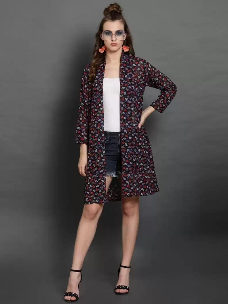 TANDUL  Women 3/4th Sleeve Multicolor Shrug