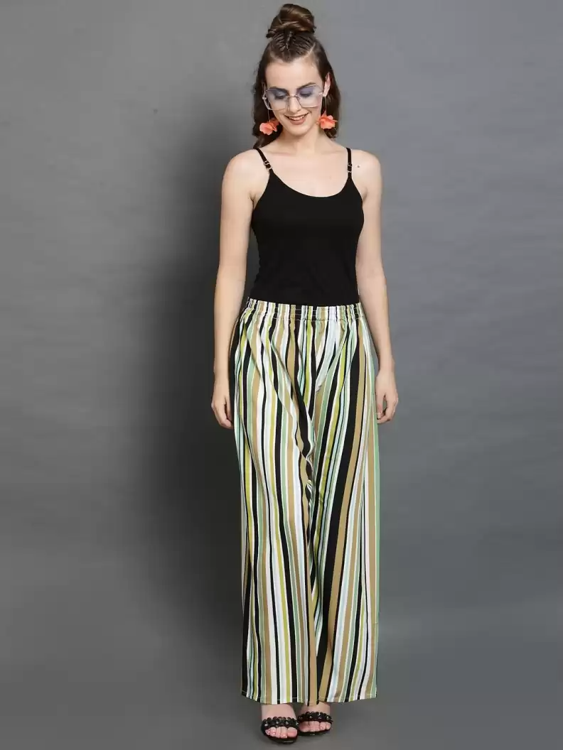 TANDUL  Regular Fit Women Multicolor Crepe Trousers